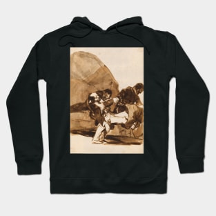 Three Men Carrying a Wounded Soldier, from the Images of Spain by Francisco Goya Hoodie